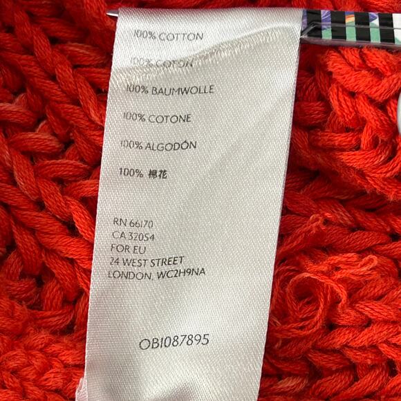 Free People Sweetheart Chunky Rib Knit Sweater In Love Glare Red Orange - Picture 13 of 13